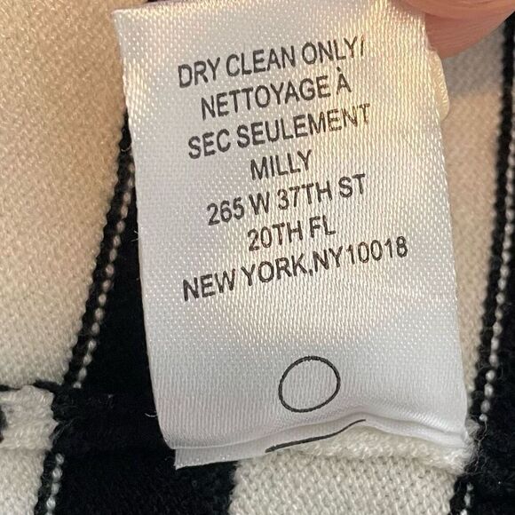 Milly New York Degrade A Line Striped Dress Size Small Black White - Picture 6 of 6